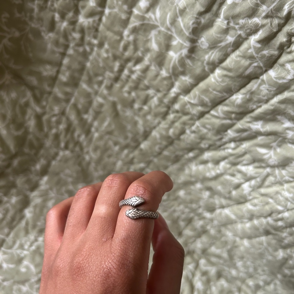 Elegant Silver double headed snake  Ring